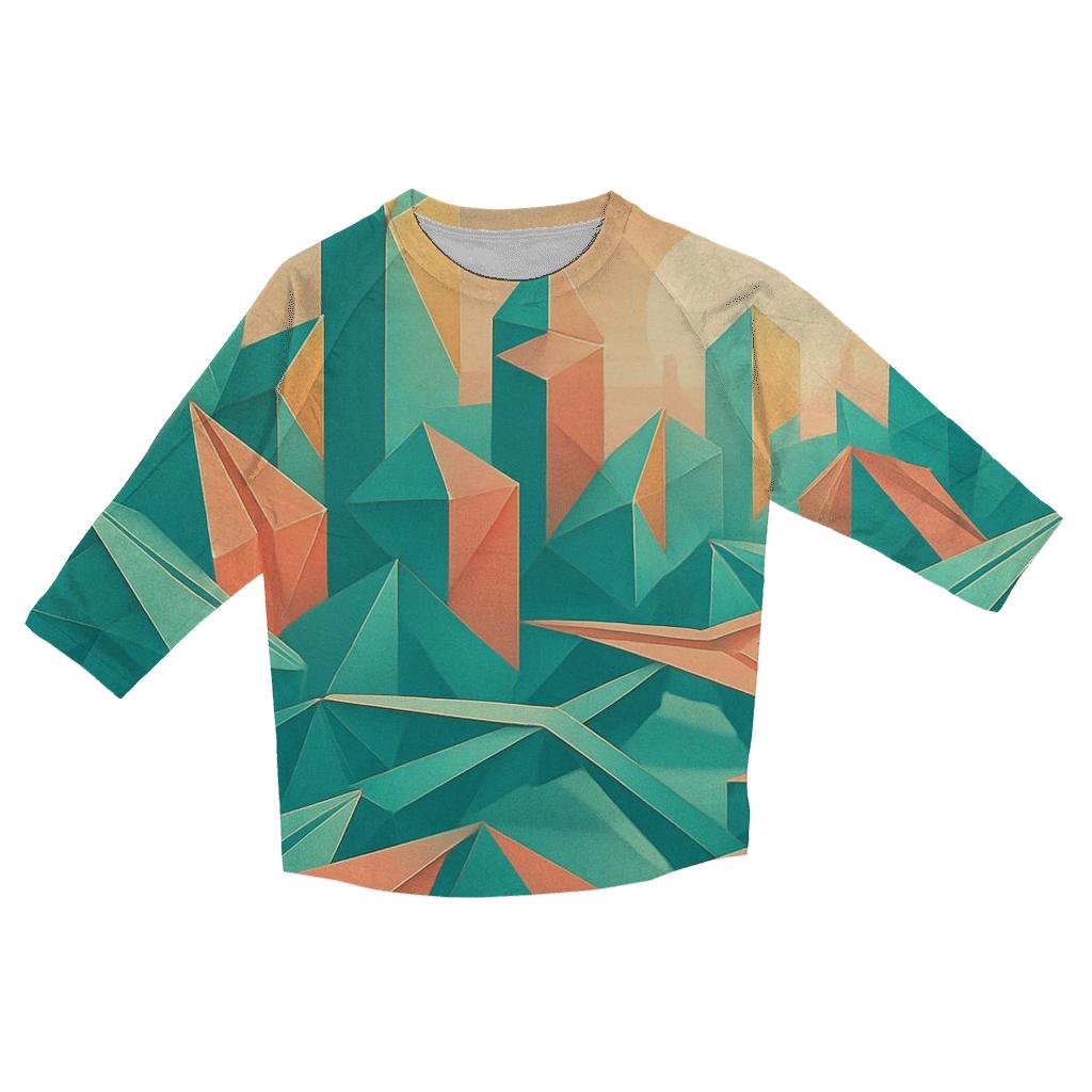 Chromatic Origami City printed three quarter sleeve shirts