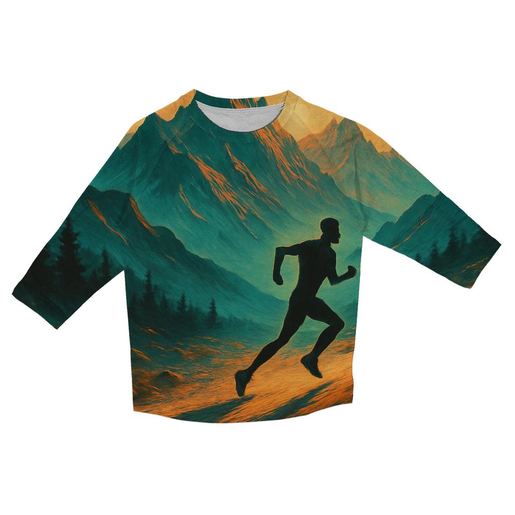 Mountain Trail Marathon printed three quarter sleeve shirts