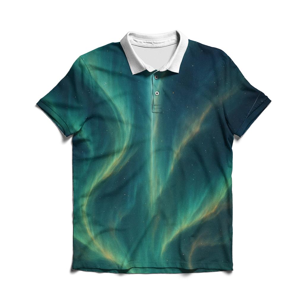 Auroral Jet Curtain branded logo polo shirts