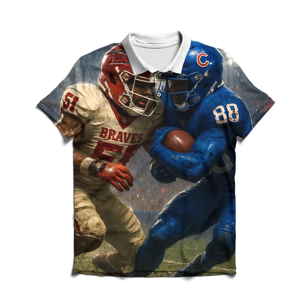 Gridiron Showdown Braves Vs Cubs Clash embroidered polo tops
