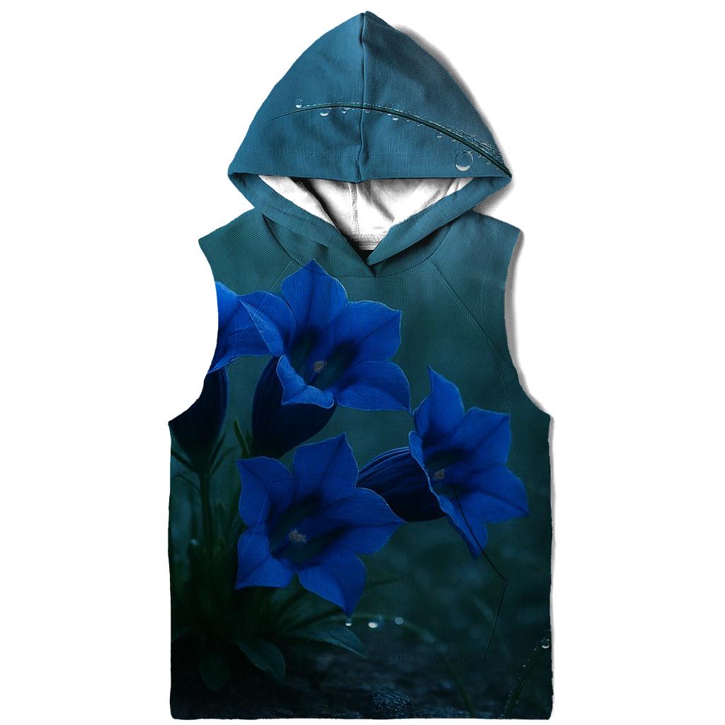 Midnight Meadow Of Alpine Gentians zip-up hoodies