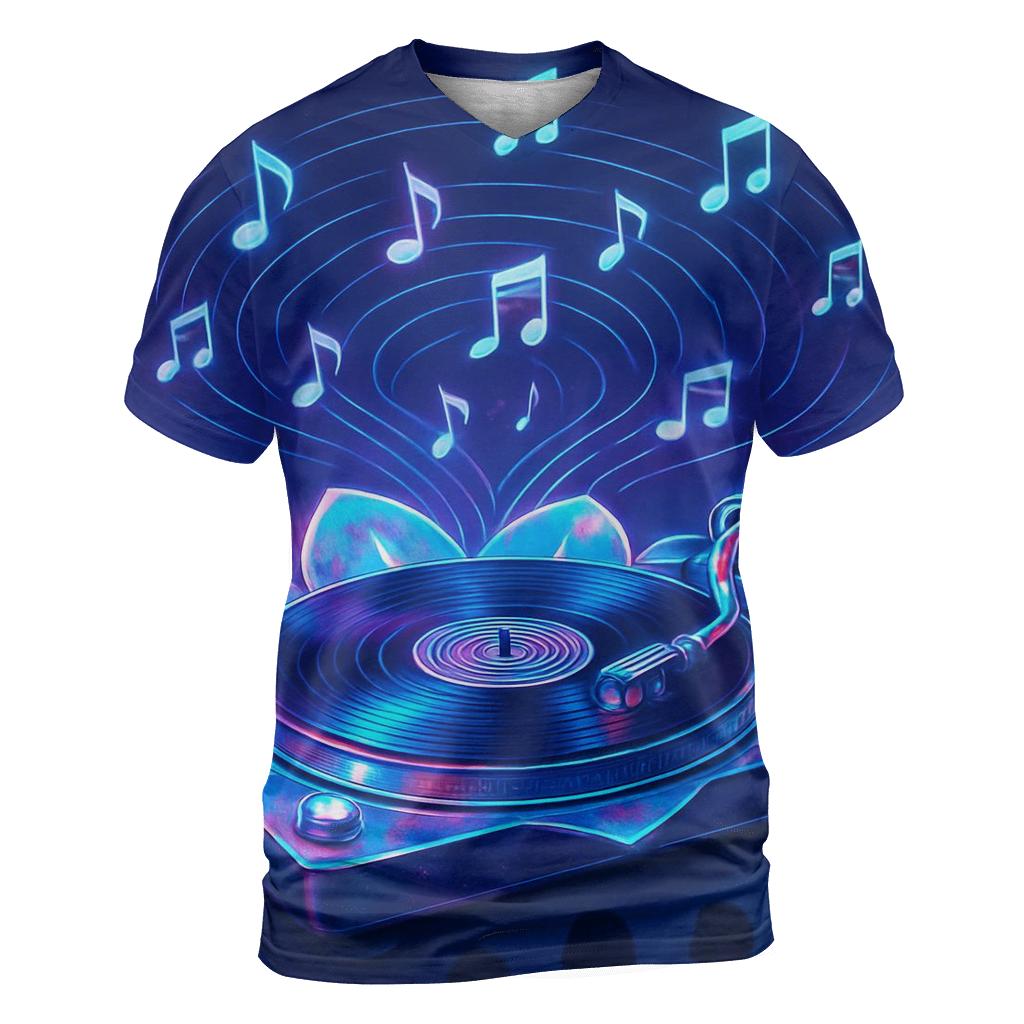 Holographic Turntable Bloom personalized full print shirts