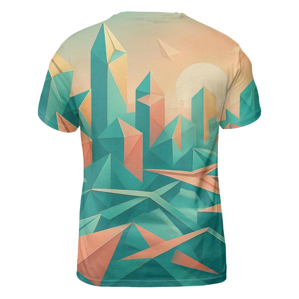 Chromatic Origami City designer pattern shirts