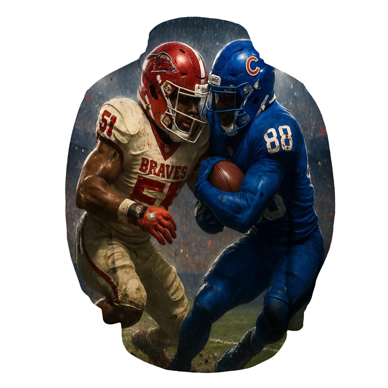 Gridiron Showdown Braves Vs Cubs Clash custom hoodies