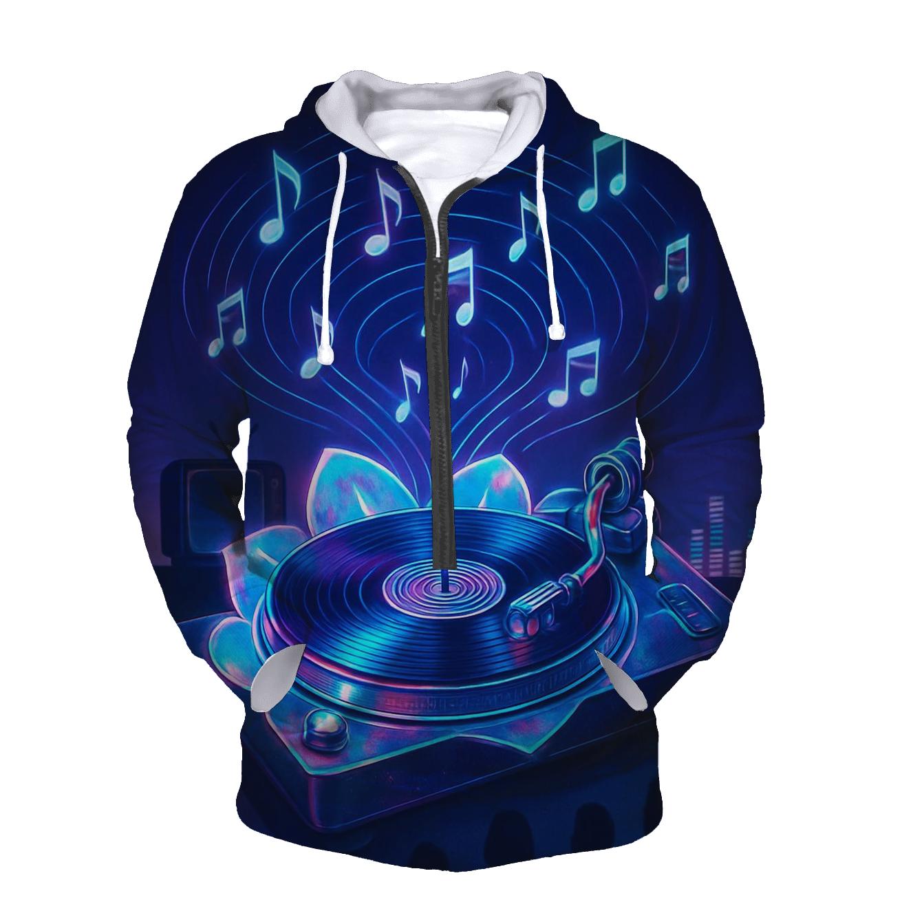 Holographic Turntable Bloom hoodies fashion