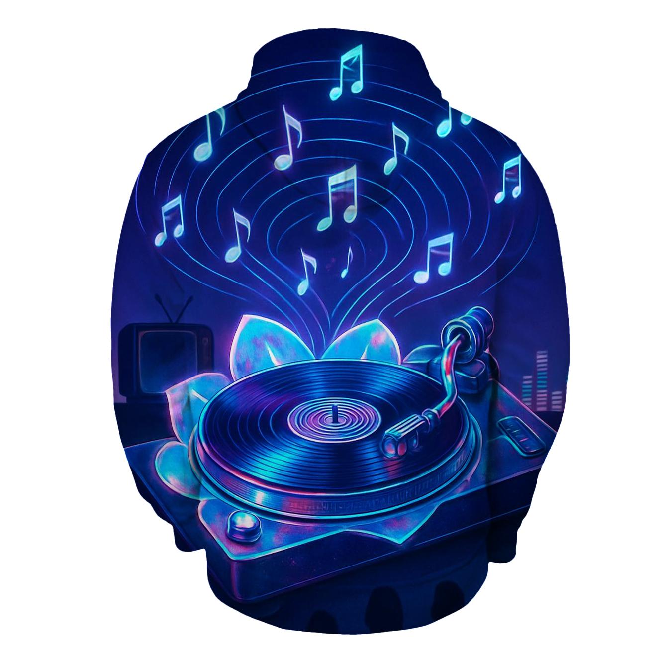 Holographic Turntable Bloom hoodies fashion