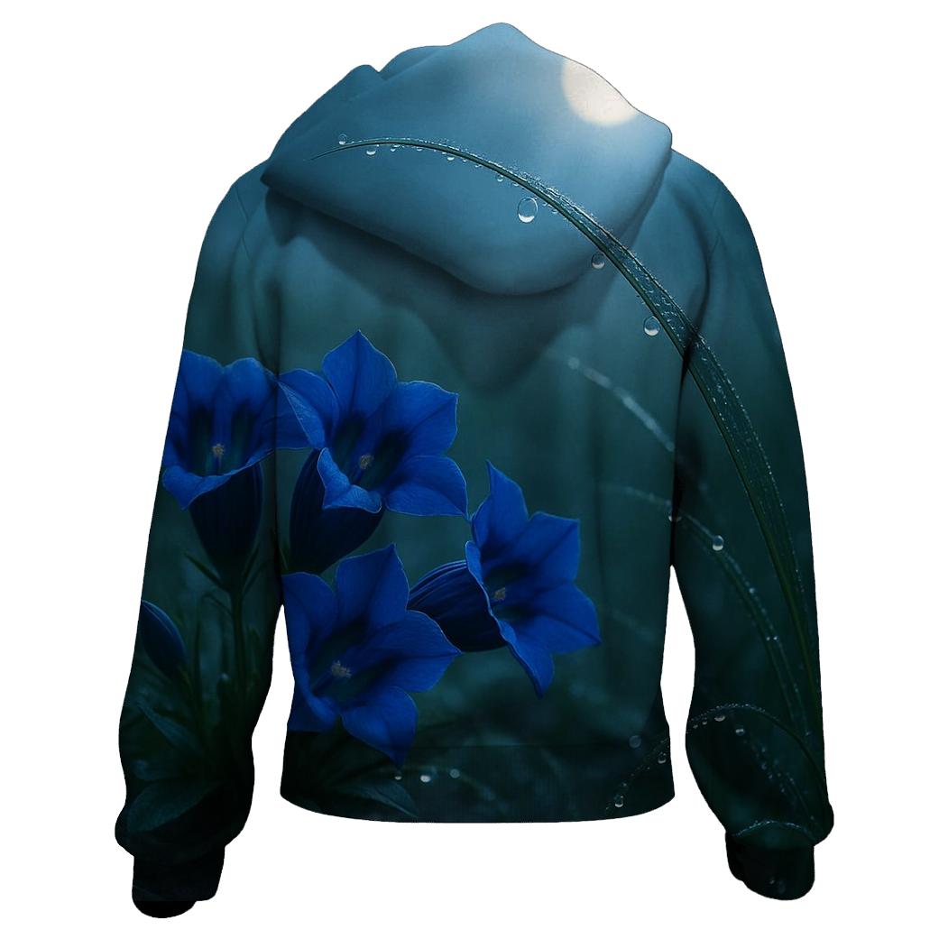 Midnight Meadow Of Alpine Gentians hoodie trends