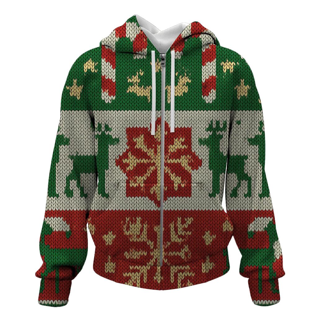 Nebula Candy Cane Patchwork Design graphic hoodies