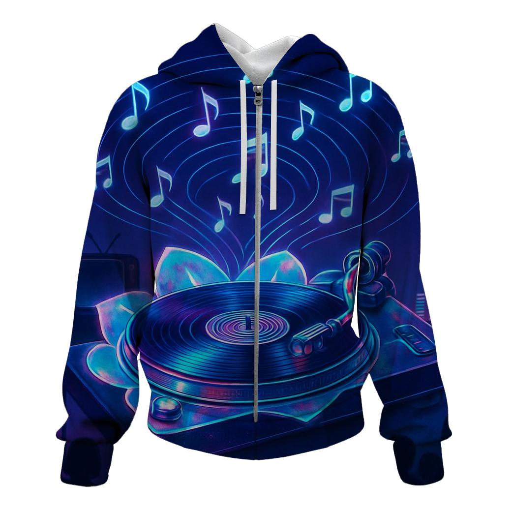 Holographic Turntable Bloom pullover hoodies