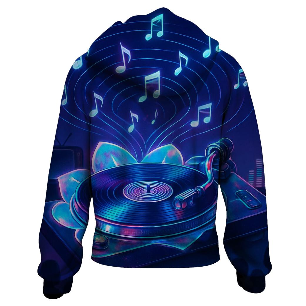 Holographic Turntable Bloom pullover hoodies