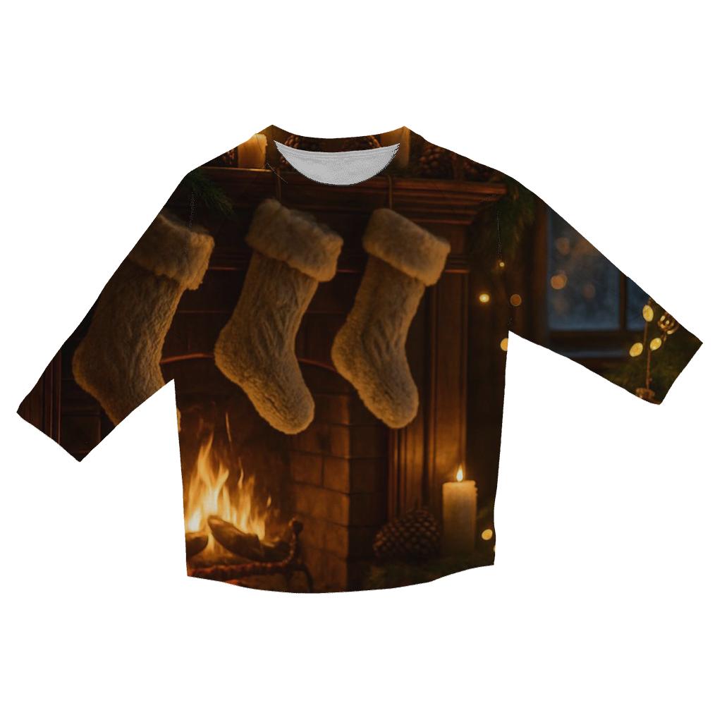 Midnight Mistletoe Hearth stylish quarter sleeve tops