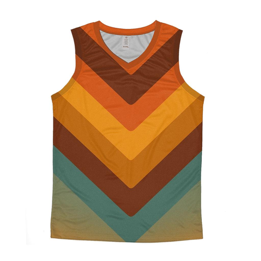 Sunset Groove Chevron cotton sleeveless tops