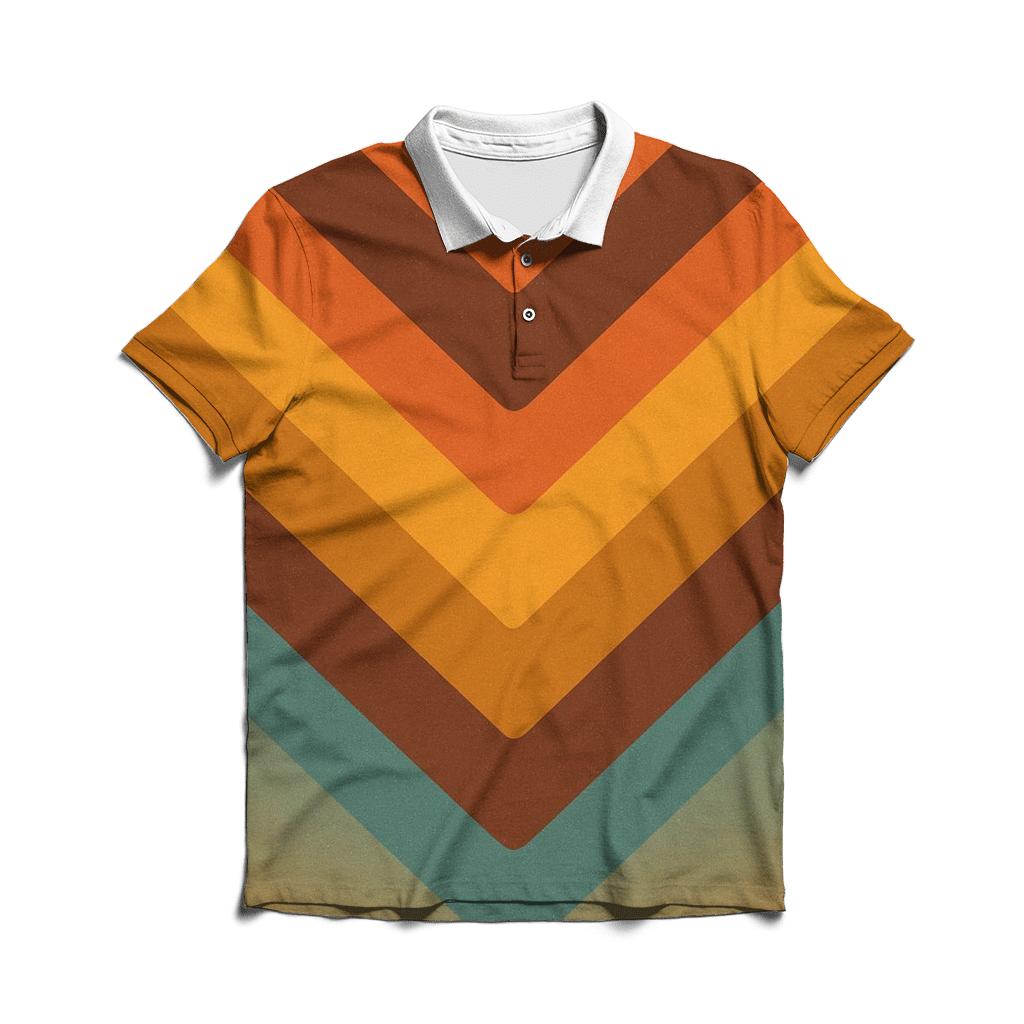Sunset Groove Chevron classic pique polos