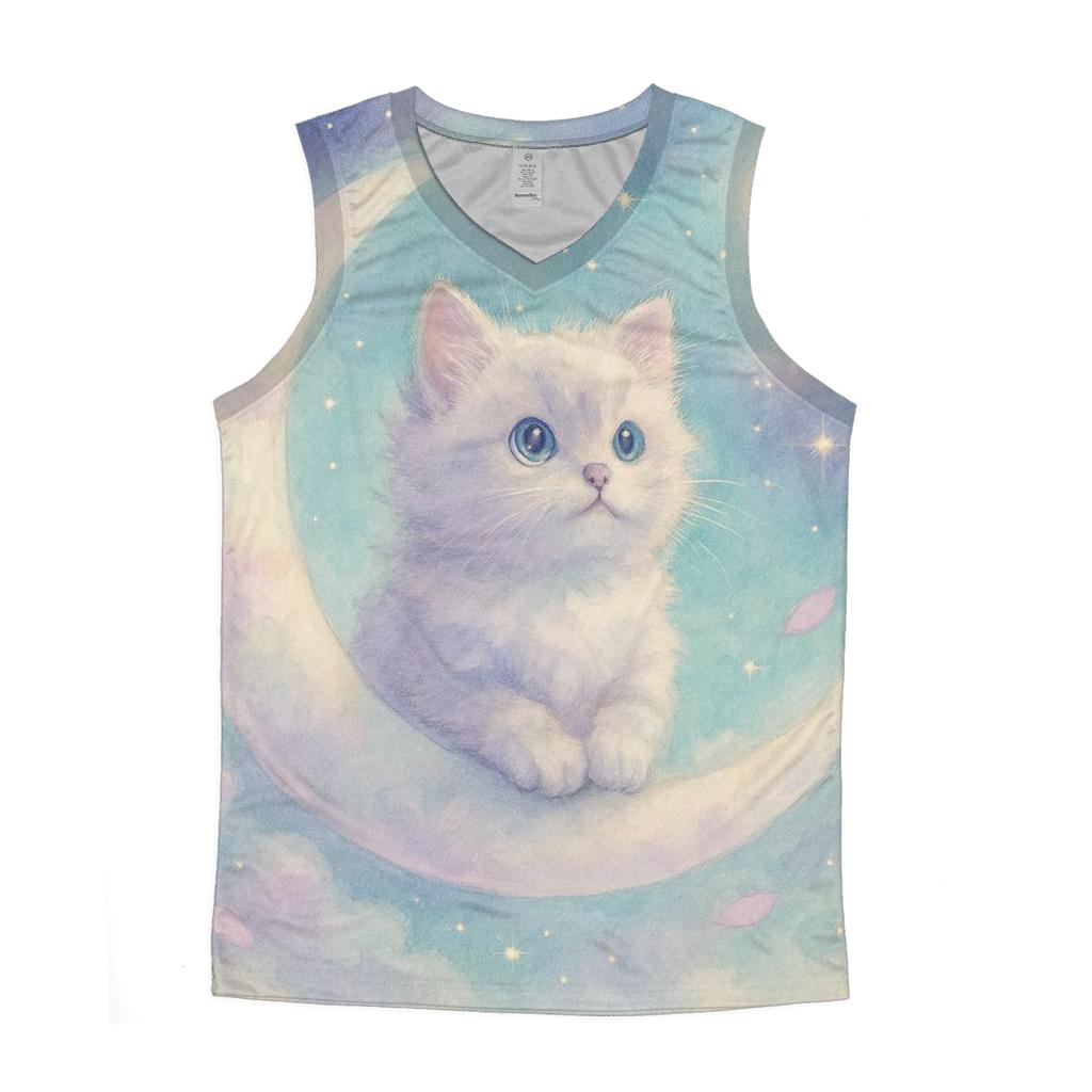 Moonlit Cloud Kitten sports performance tank tops