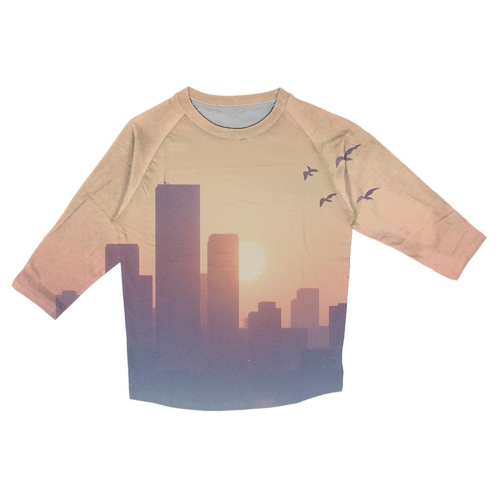 Lavender Skyline Solace custom 3/4 sleeve shirts