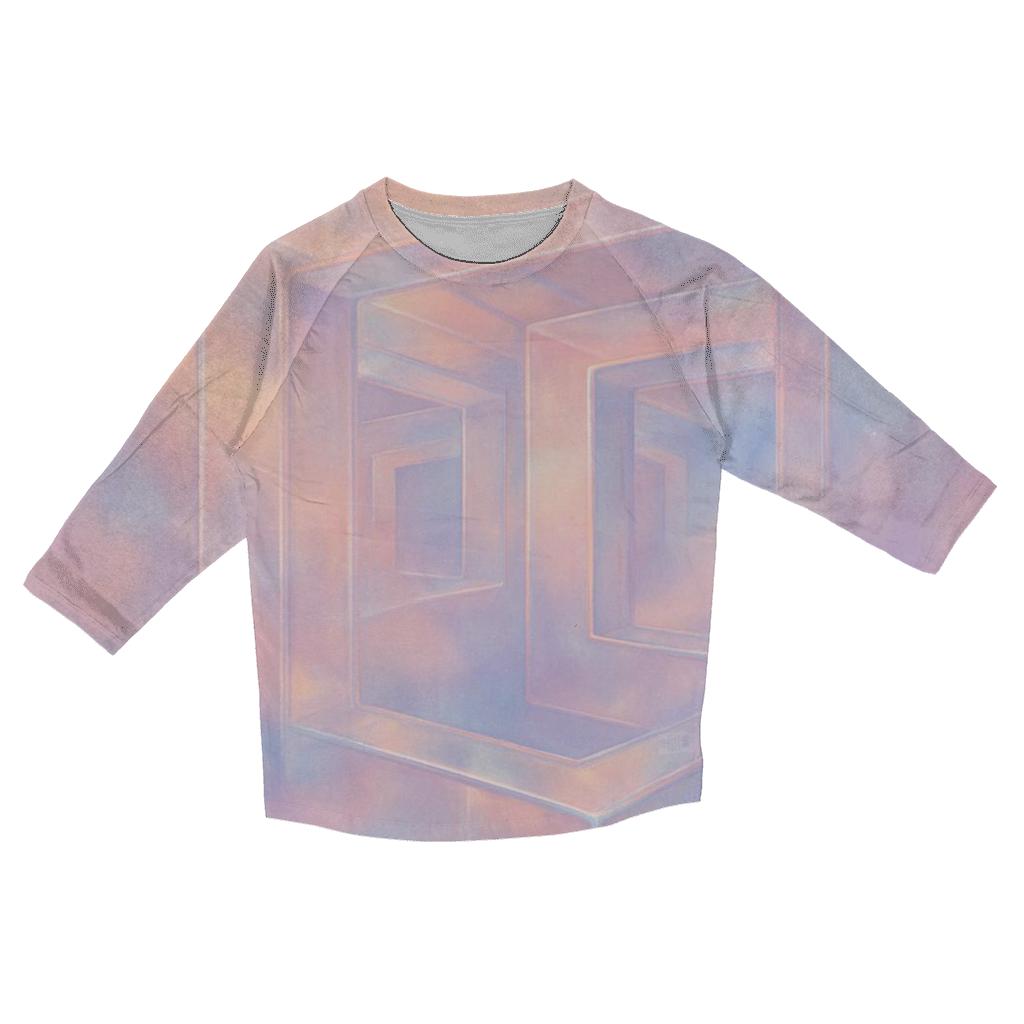 Pastel Mist Labyrinth printed three quarter sleeve shirts