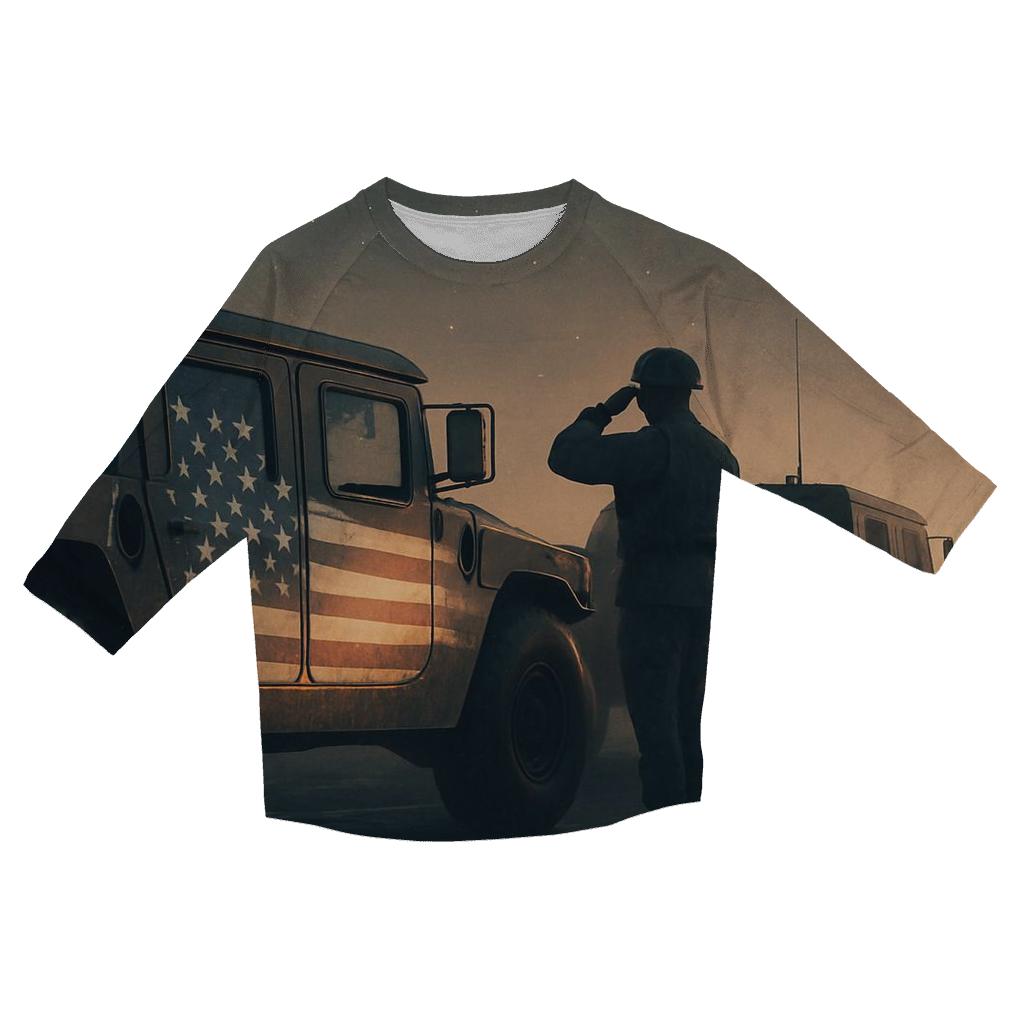 Patrol Reflection Line trendy 3/4 sleeve tops