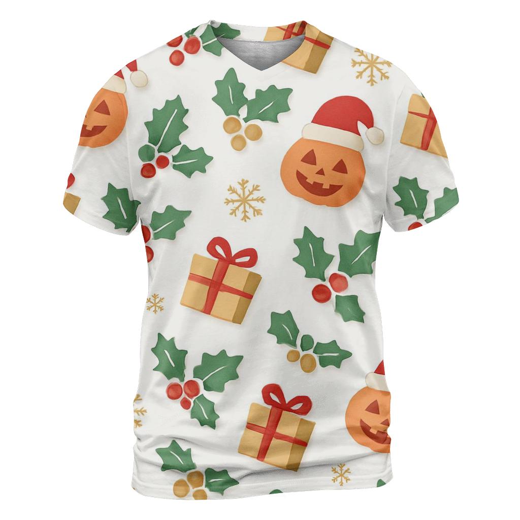 North Pole Pumpkin Lattice On Snow White custom all-over print shirts