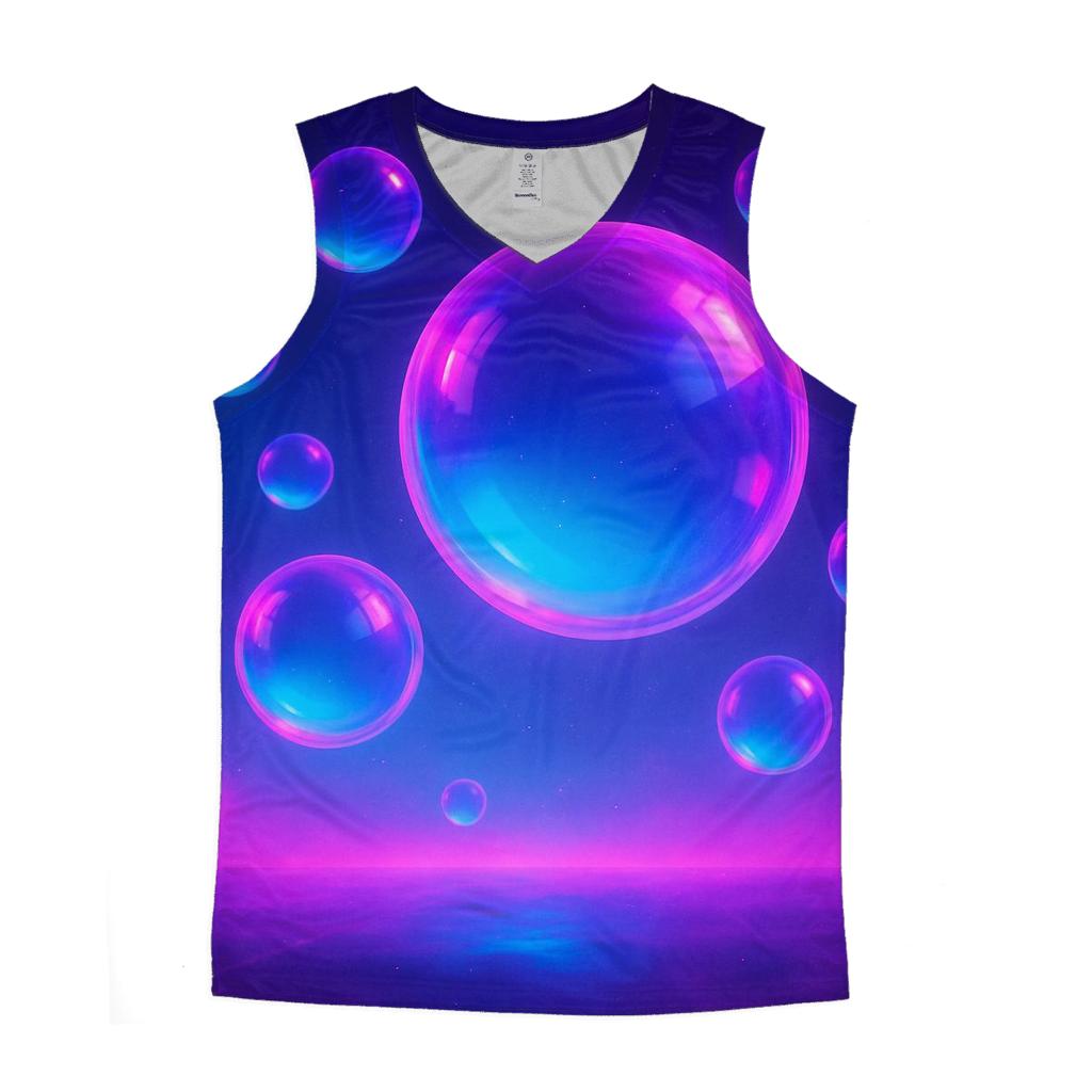 Vaporwave Neon Spheres personalized athletic tanks