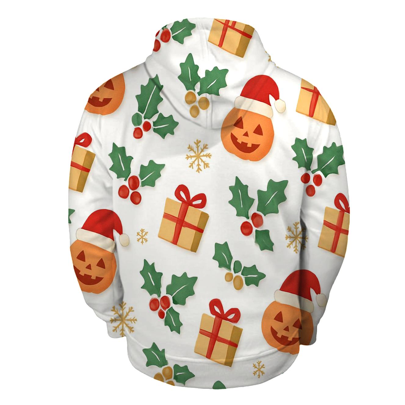 North Pole Pumpkin Lattice On Snow White pullover hoodies