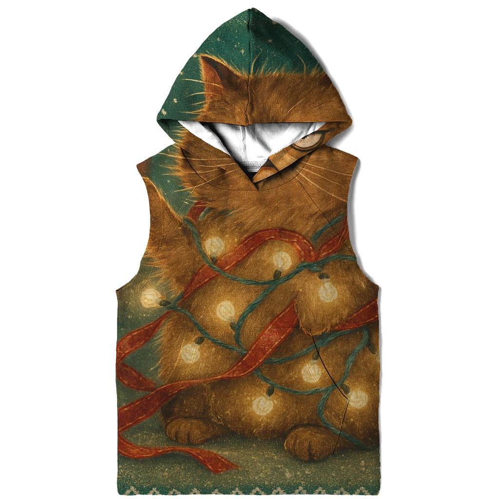 Grumpy Cat Tangled Lights printed hoodies