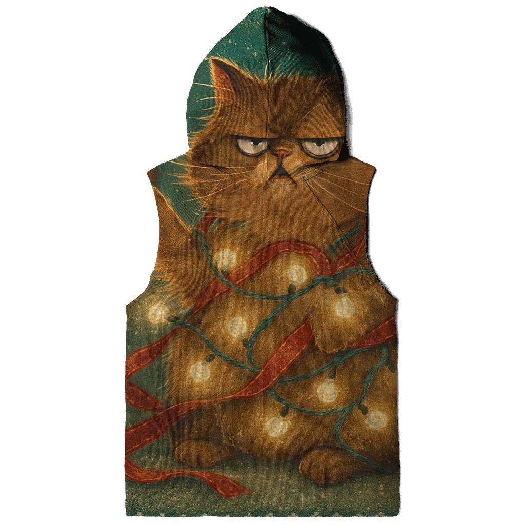 Grumpy Cat Tangled Lights printed hoodies