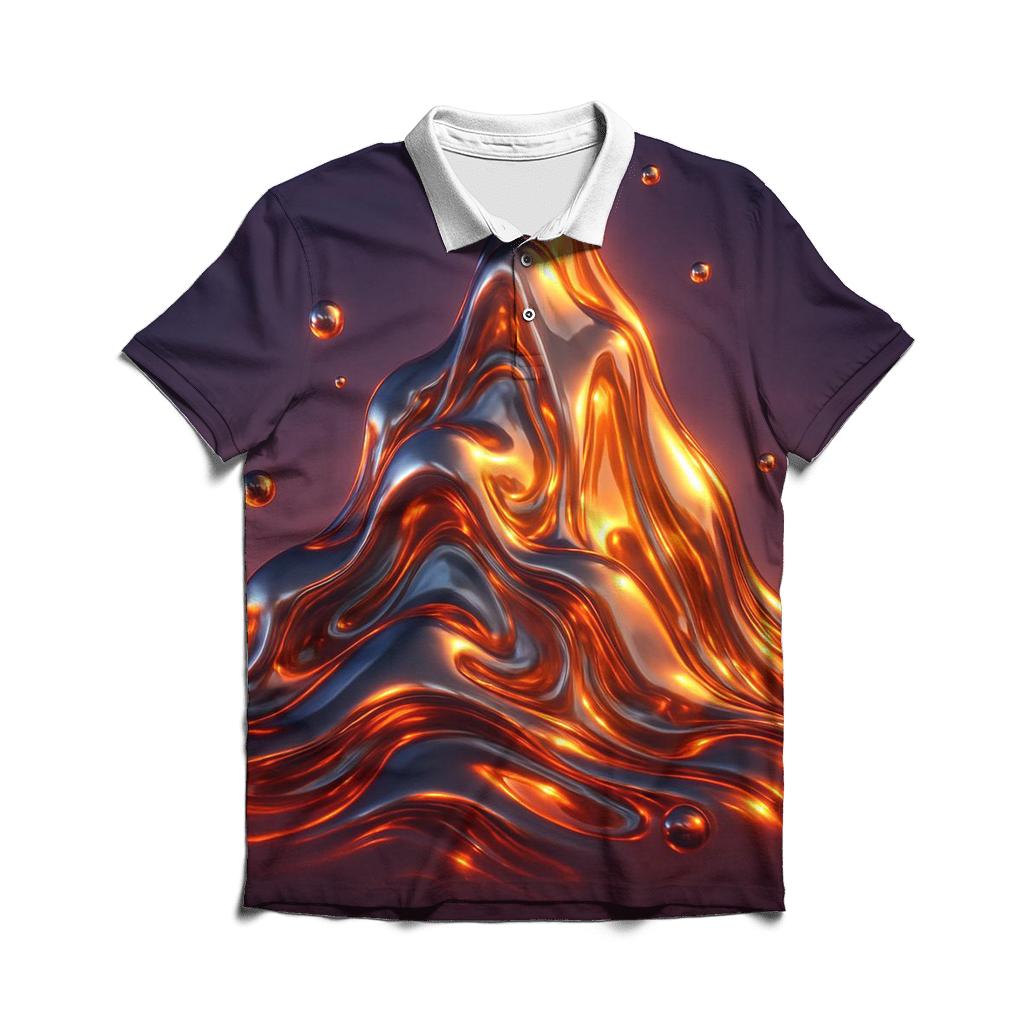 Liquid Metal Mountain branded logo polo shirts