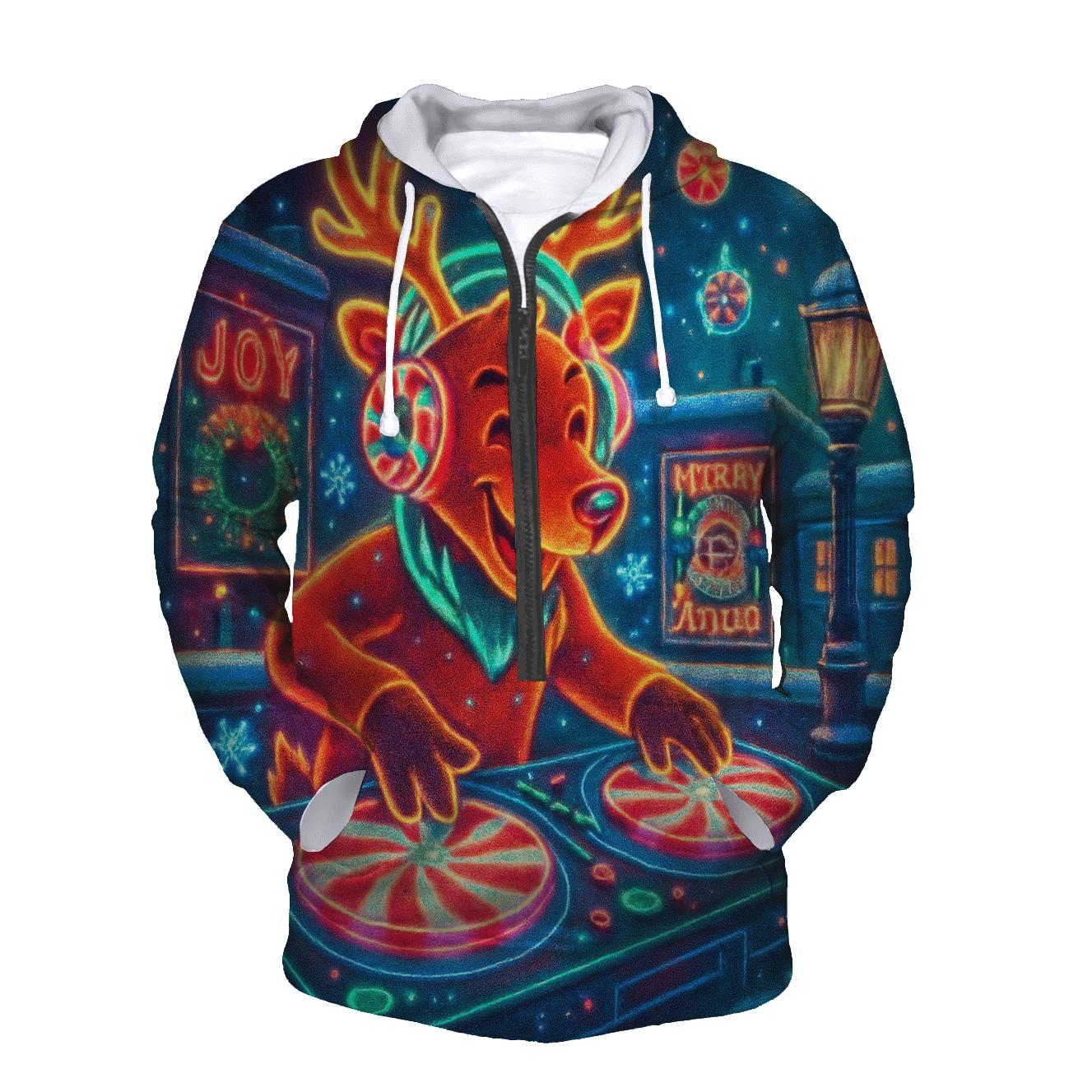 Midnight Reindeer Arcade graphic hoodies