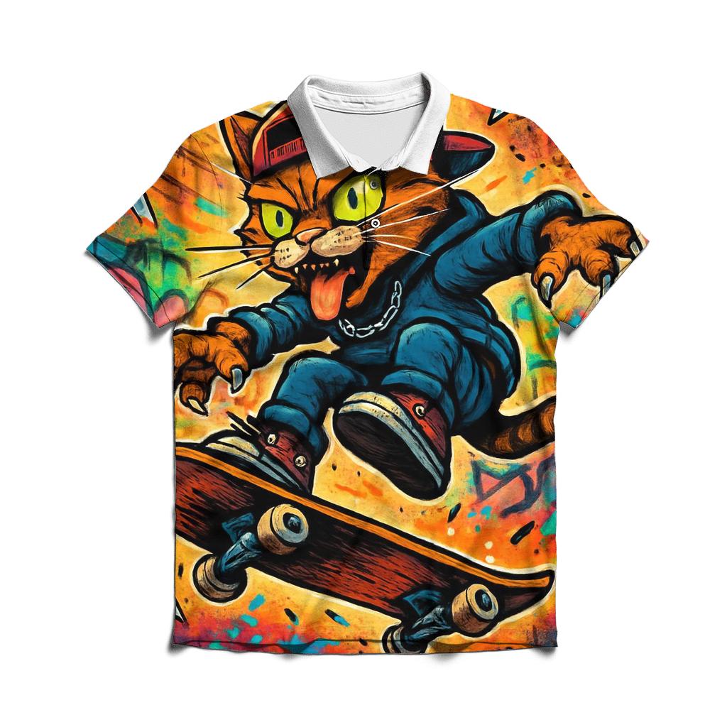 Skater Punk Alley Cat branded logo polo shirts