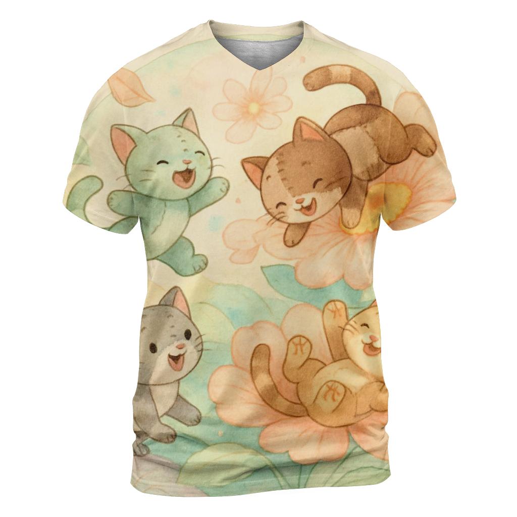 Patchwork Garden Kittens designer pattern shirts
