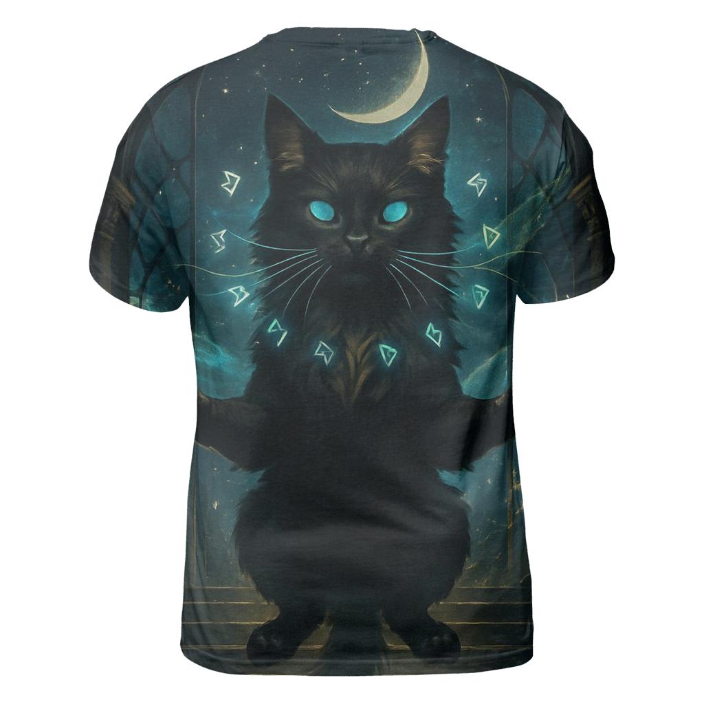 Galactic Sentinel Cat artistic all-over print tops