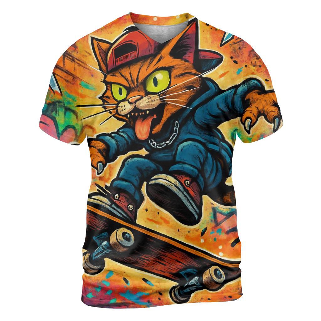 Skater Punk Alley Cat statement graphic shirts