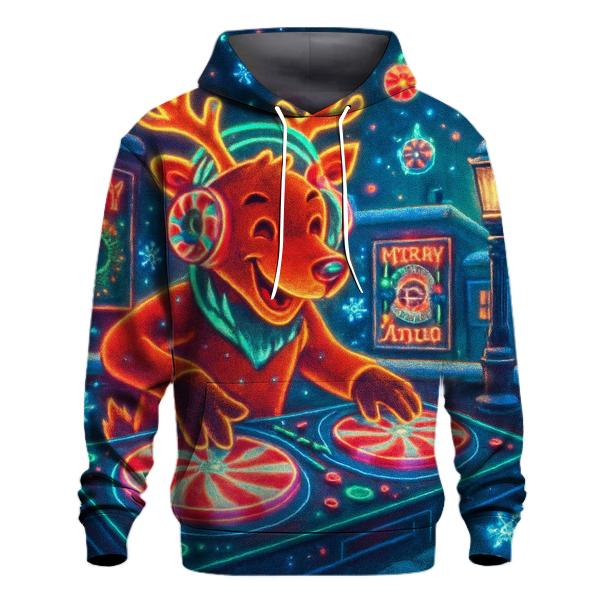 Midnight Reindeer Arcade embroidered hoodies