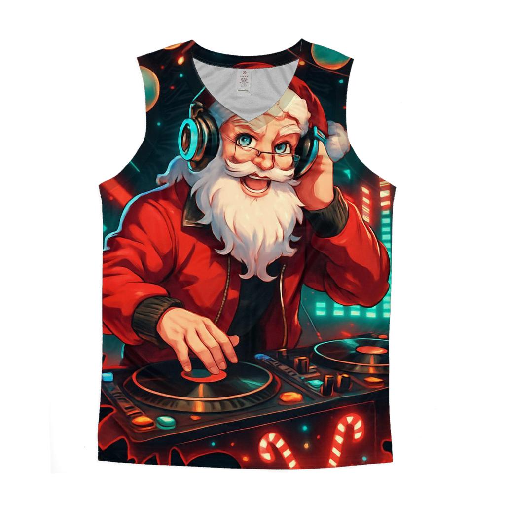 DJ North Pole Santa personalized athletic tanks
