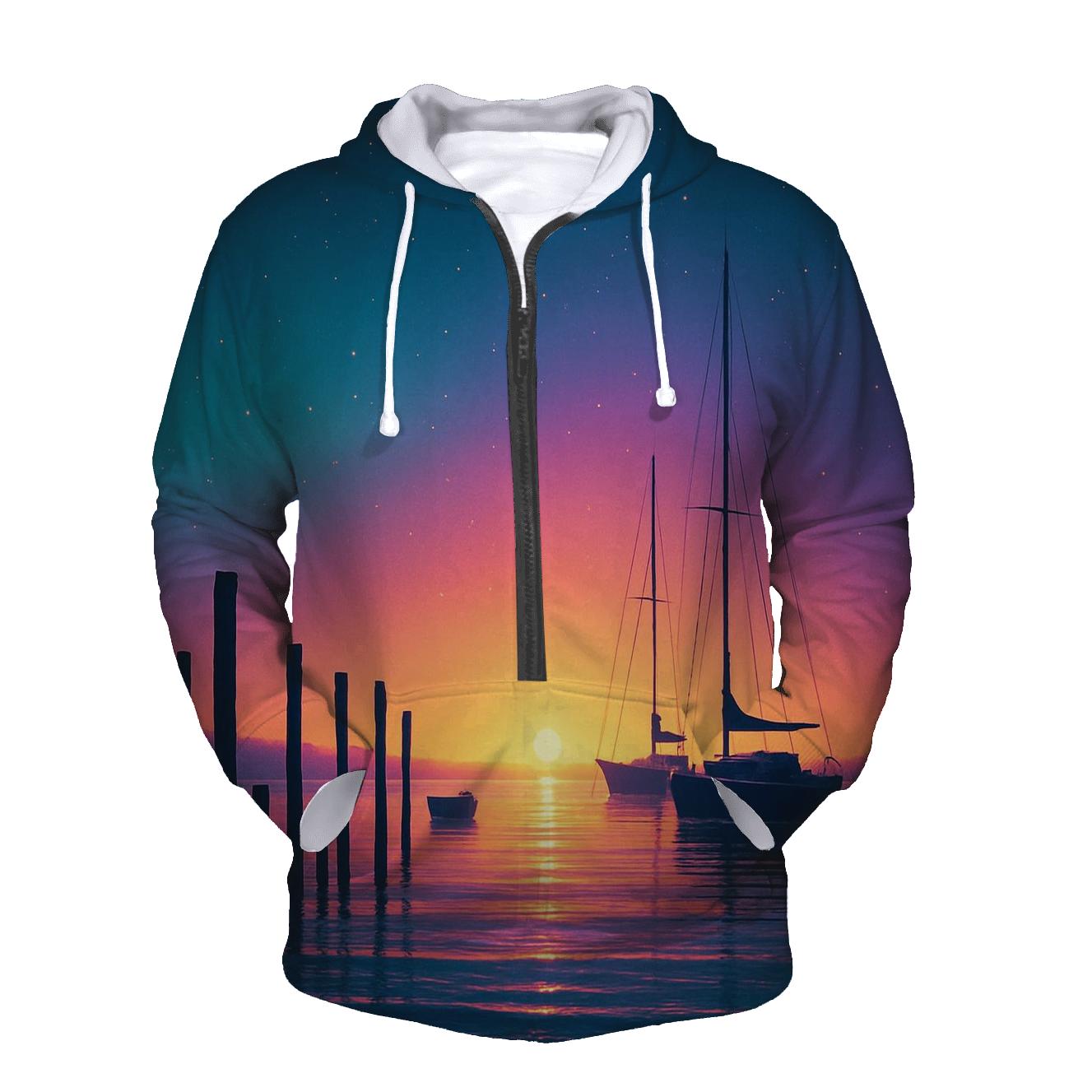 Midnight Harbor Glow hoodies fashion