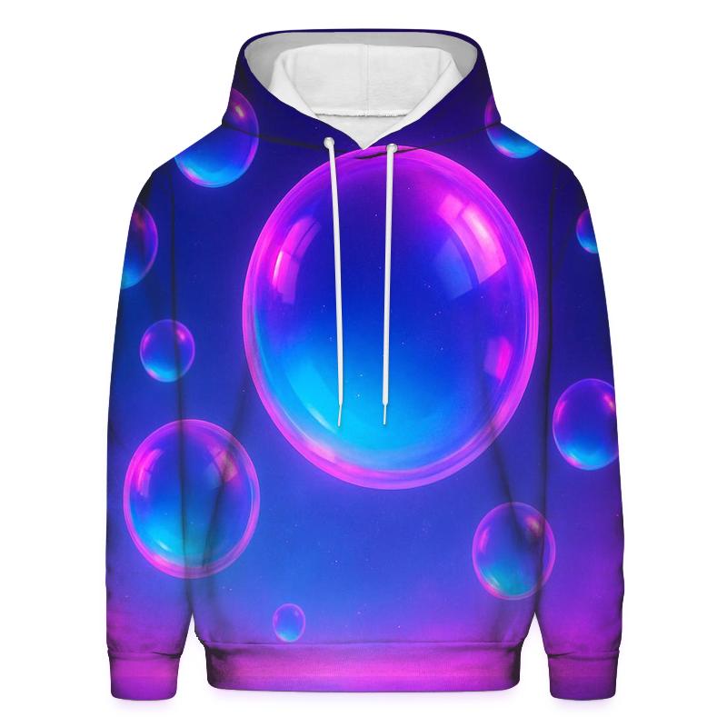 Vaporwave Neon Spheres premium hoodies