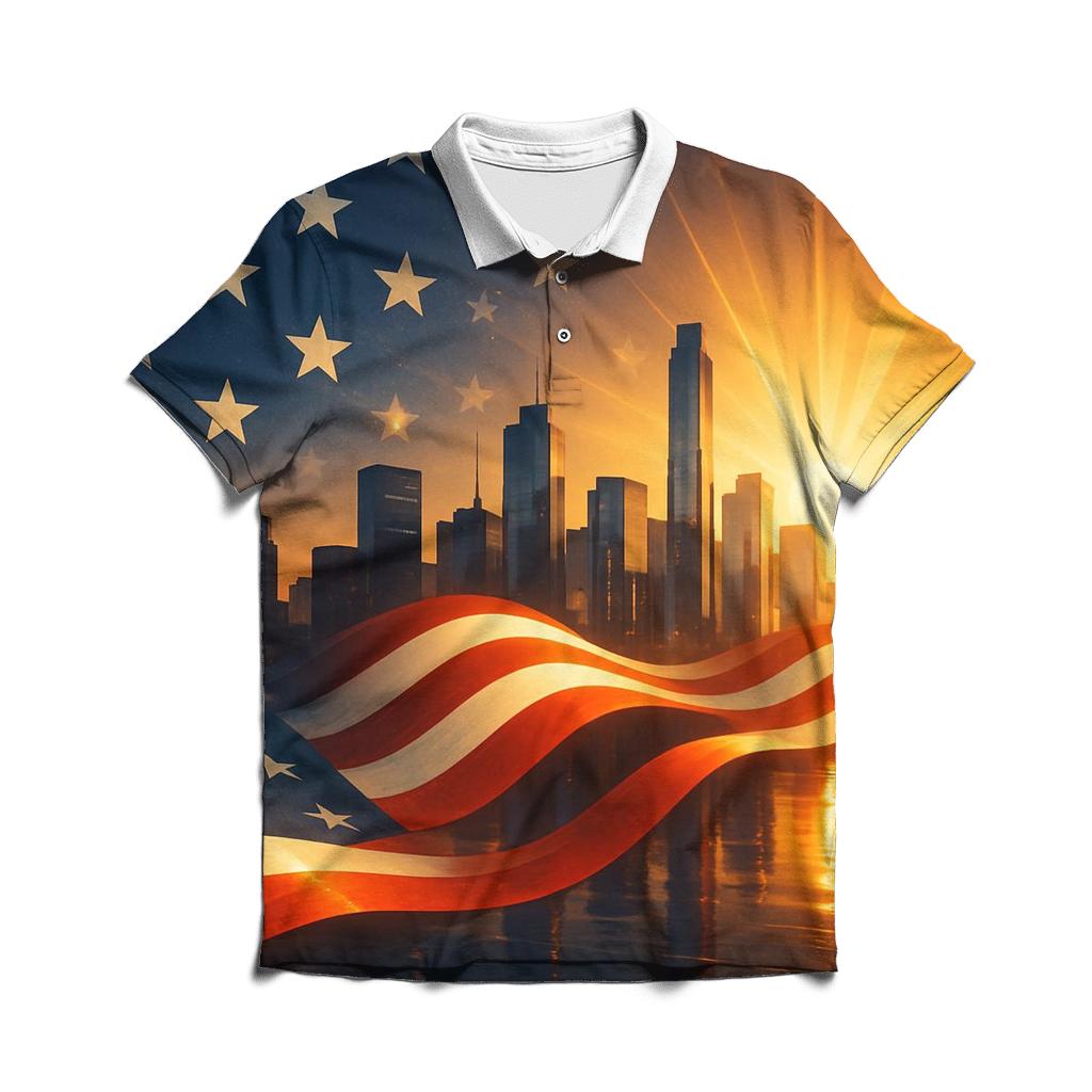 Skyline Stripes stylish collar polo tees