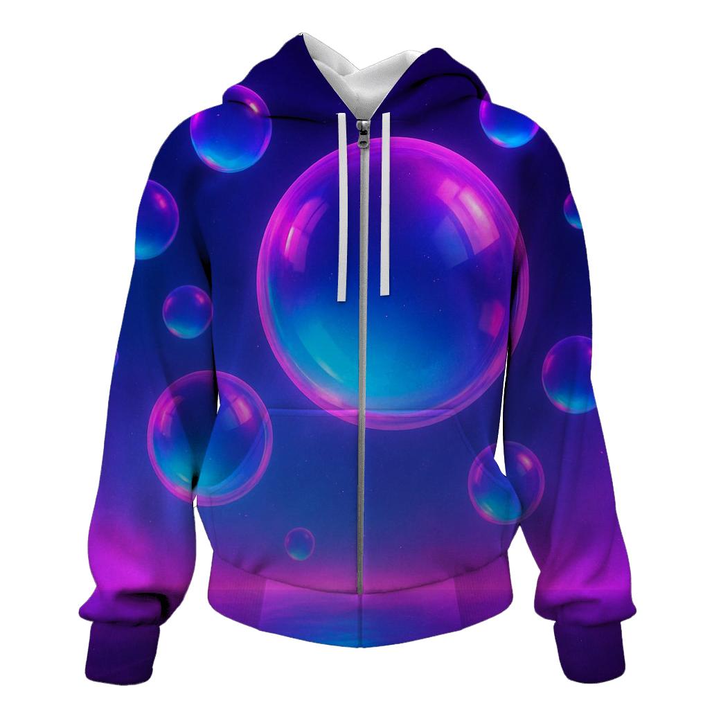 Vaporwave Neon Spheres lightweight hoodies