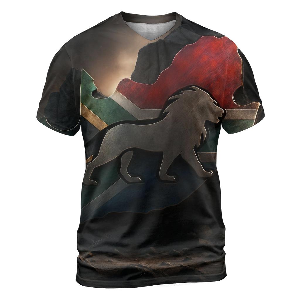 Rainbow Nation Metal Emblem artistic all-over print tops