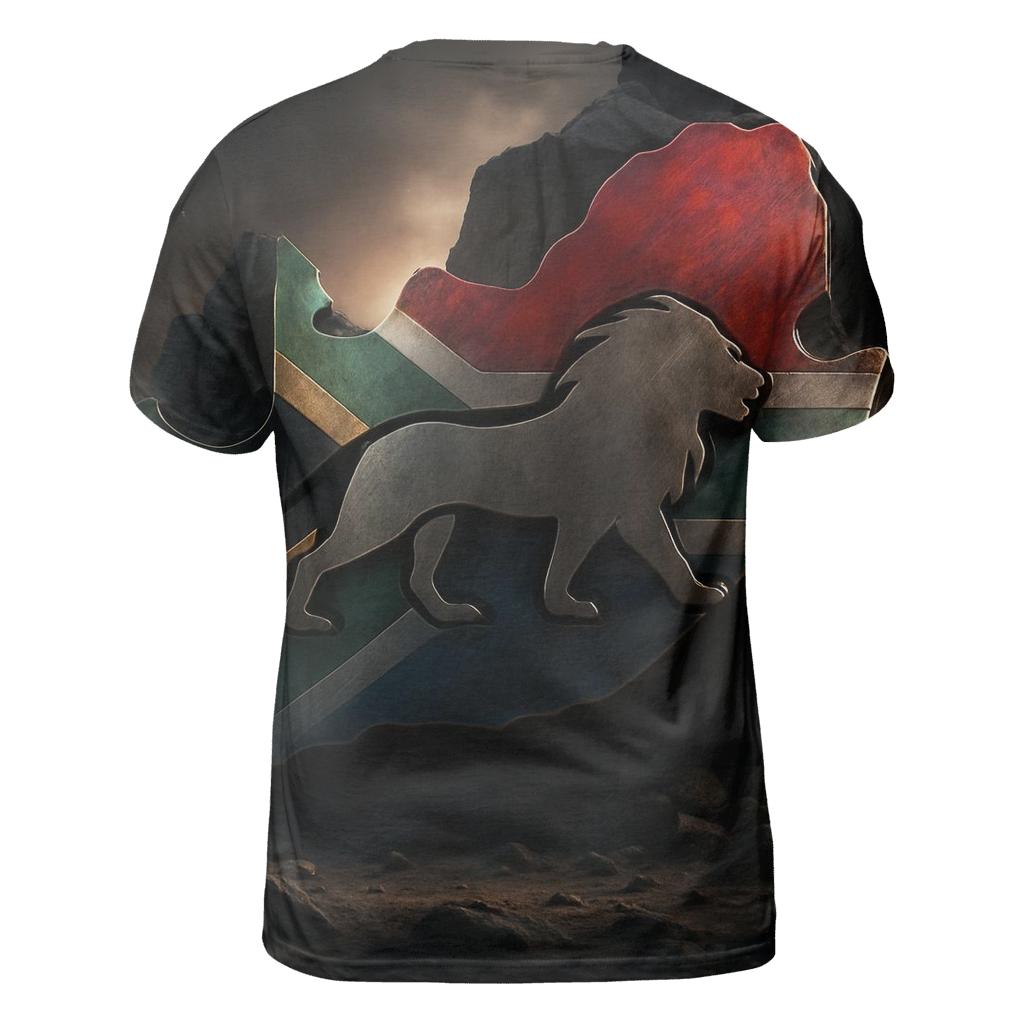 Rainbow Nation Metal Emblem artistic all-over print tops