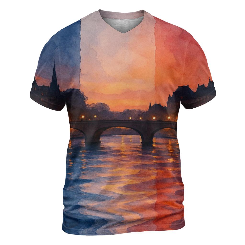 Tricolor Seine Flow personalized full print shirts