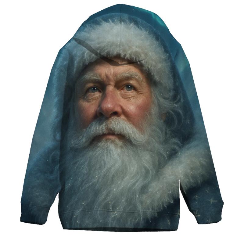 Majestic Aurora Santa Portrait hoodies fashion