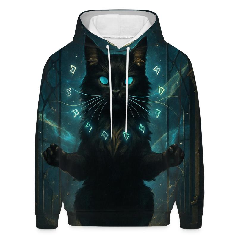 Galactic Sentinel Cat embroidered hoodies