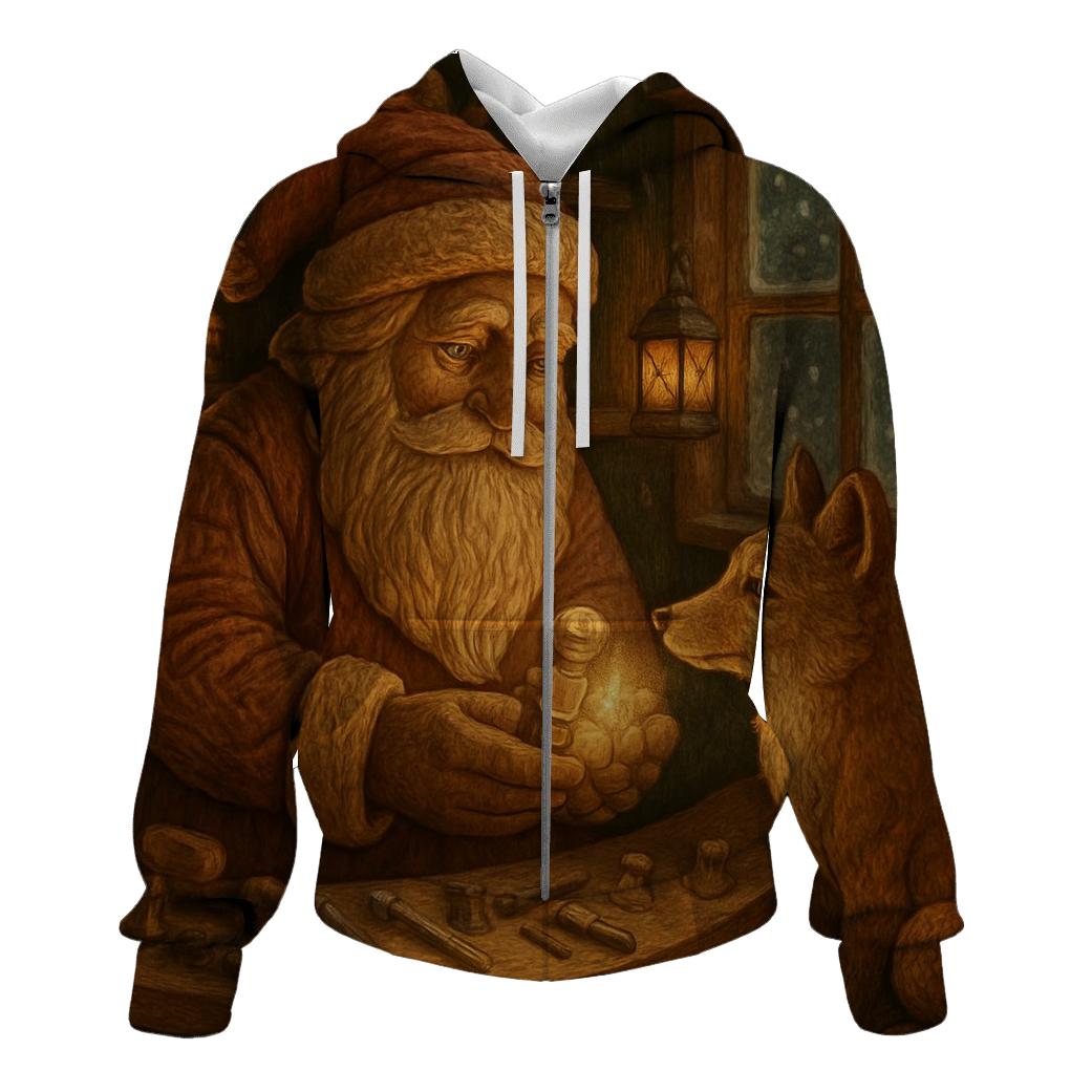 Woodland Workshop Santa pullover hoodies