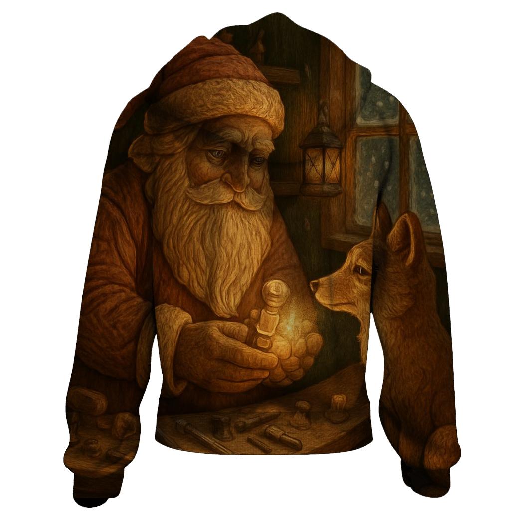 Woodland Workshop Santa pullover hoodies