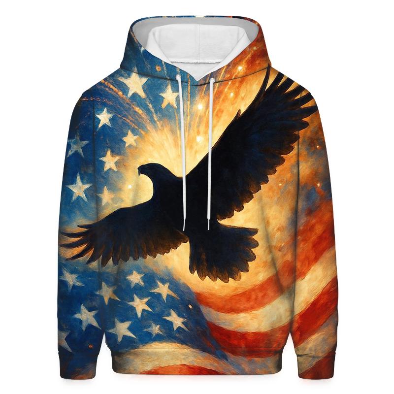 Firework Embrace printed hoodies