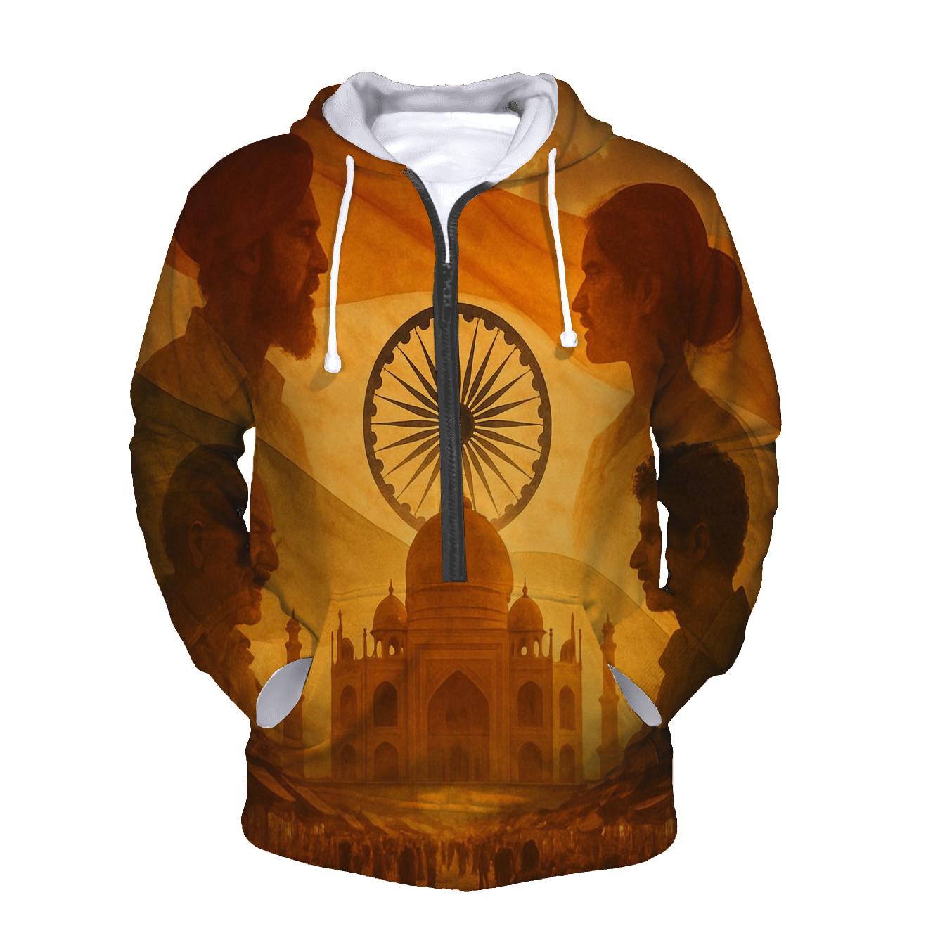 Tricolor Temple Double Exposure hoodie trends