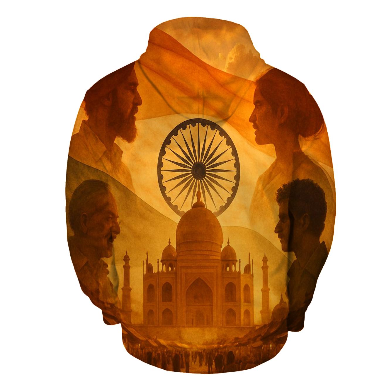 Tricolor Temple Double Exposure hoodie trends