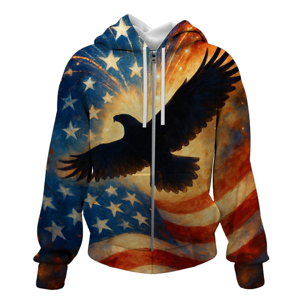 Firework Embrace embroidered hoodies