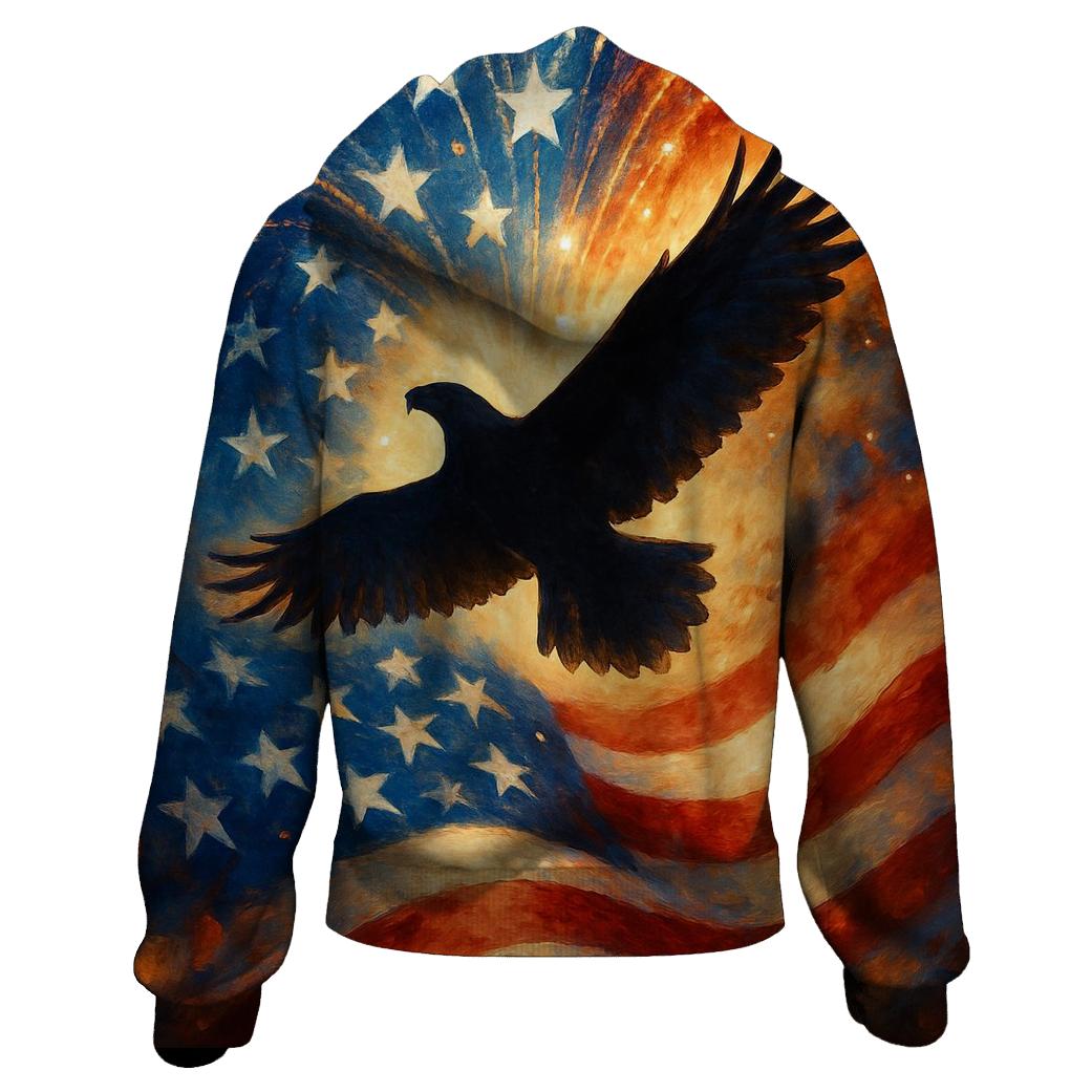 Firework Embrace embroidered hoodies